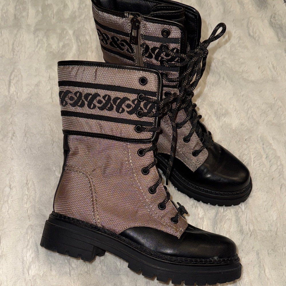 Sam & Libby Black and Tan Combat Boots